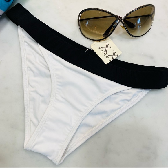 Size S•Black & White Elasticated Waistband Bottom Swimwear•Forever 21 - Picture 1 of 5